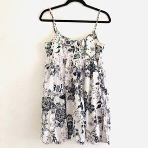 Chaudry KC Dress S Bubble Embellished Sequin Floral Print Black White